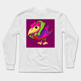 cute kawaii seagull pelican remix ecopop art Long Sleeve T-Shirt
